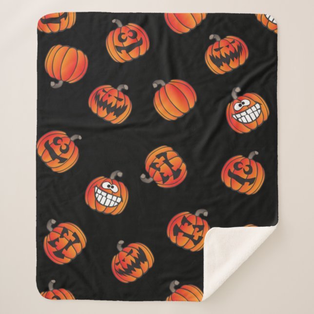 Kürbismuster Sherpadecke (Vorderseite)