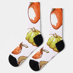 Kürbismuster Socken