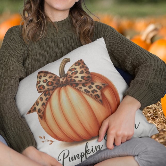 Kürbisorange Kissen (Pumpkin Season orange watercolor fall Throw Pillow)