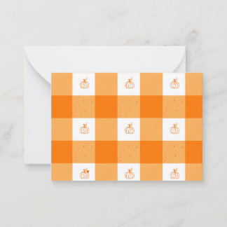 Kürbisparty-Dankeskarten mit orange kariertem Must Mitteilungskarte
