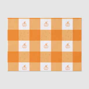 Kürbisparty-Dankeskarten mit orangefarbenem Gingha Seidenpapier