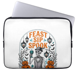 Kürbisparty-Skelett-Halloween-Fest Schluck Grusel Laptopschutzhülle
