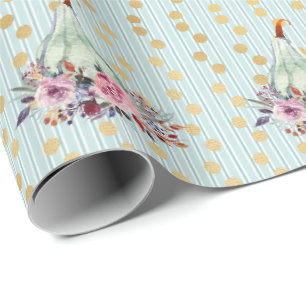 Kürbispastel eleganter Herbst aquamarin Geschenkpapier