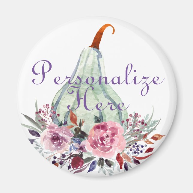 Kürbispastel eleganter Herbst aquamarin Magnet (Vorne)