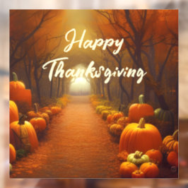 Kürbispfad Schöne Herbstlandschaft individuell Fensteraufkleber