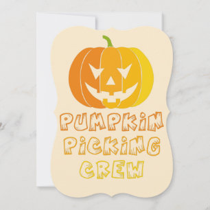 Kürbispflücken Crew Halloween Einladungen