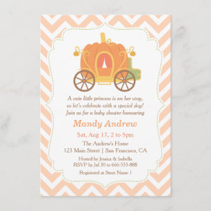 Kürbisprinzessin-Kutsche Baby Shower Einladungen