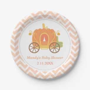 Kürbisprinzessin-Kutsche Baby Shower Zubehör Pappteller