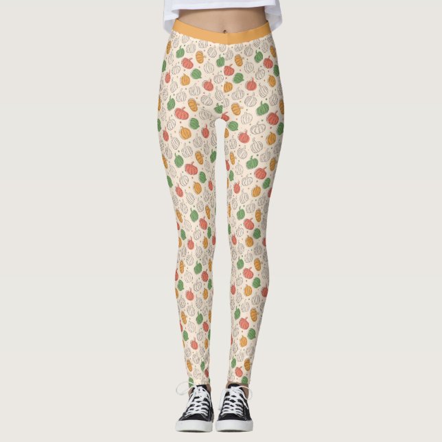 Kürbisröschen Leggings (Vorderseite)