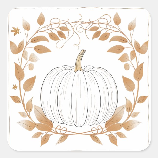 Kürbissaison: Fall Quadratischer Aufkleber (Vorderseite)