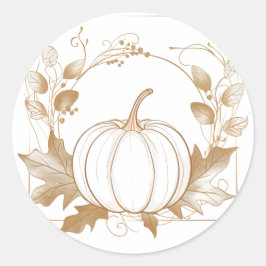 Kürbissaison: Fall Runder Aufkleber