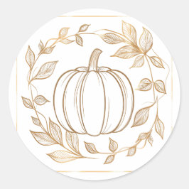 Kürbissaison: Fall Runder Aufkleber