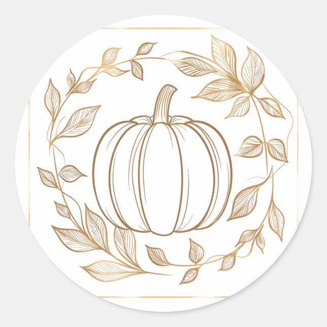 Kürbissaison: Fall Runder Aufkleber (Vorderseite)
