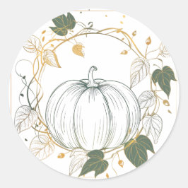 Kürbissaison: Fall Runder Aufkleber
