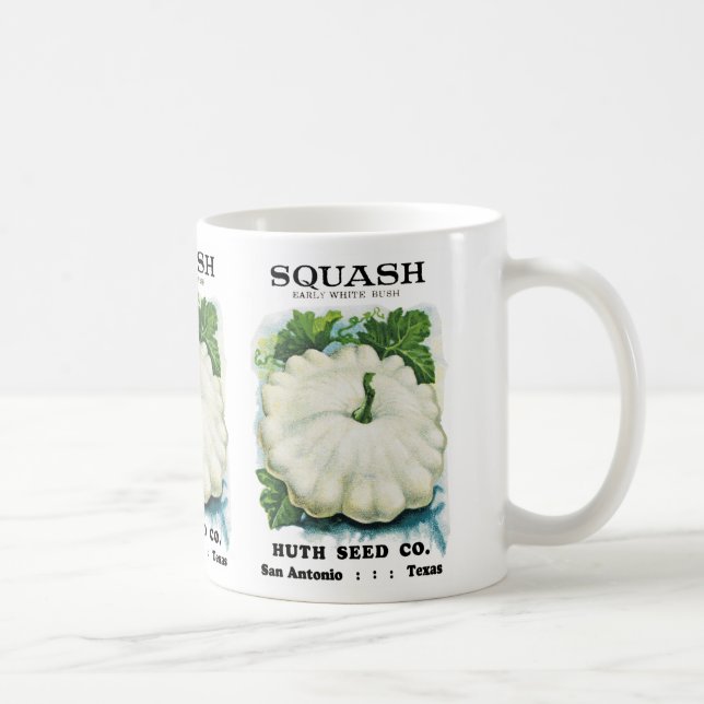 Kürbissamen Packungslabel Kaffeetasse (Rechts)