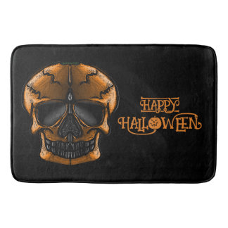 Kürbisschädel-Halloween-Party Badematte