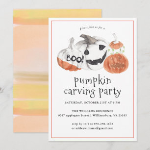 Kürbisschnitzen Halloween-Party-Einladung Einladung