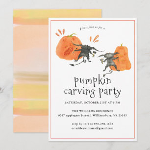 Kürbisschnitzen Halloween-Party-Einladung Einladung