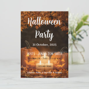 Kürbisschnitzparty-Einladung Halloween Einladung
