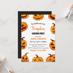 Kürbisschnitzparty Halloween Jack O Lantern Einladung