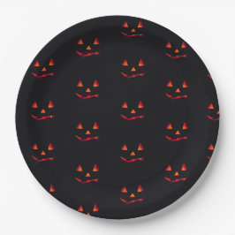 Kürbisschwarz-orange-Halloween-Party Pappteller