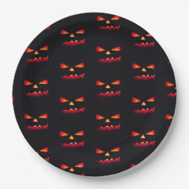 Kürbisschwarz-orange-Halloween-Party Pappteller