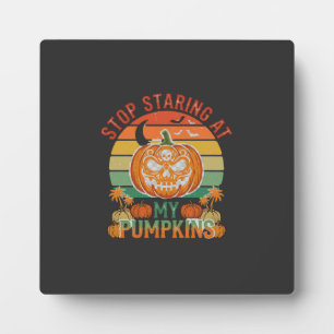 Kürbisse anstarren Halloween-Skull Retro-Sonnenunt Fotoplatte