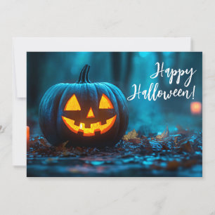 Kürbisse bei Nacht Halloween-Grußkarte Einladung