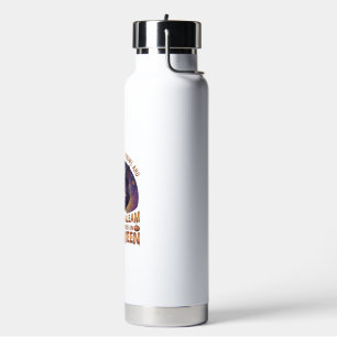Kürbisse Glänzen Halloween Schwarze Katze Fallende Trinkflasche