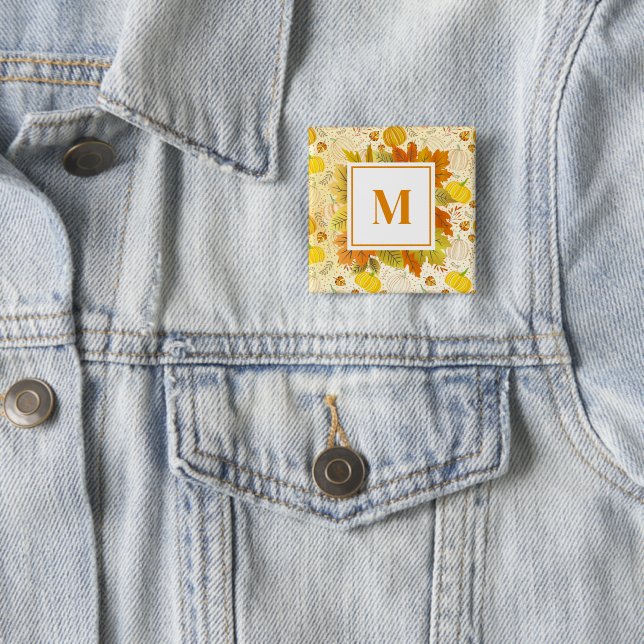 Kürbisse Herbst Ernte Muster Button (Beispiel)
