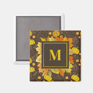 Kürbisse Herbst Ernte Muster Magnet