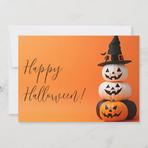 Kürbisse mit einem Hexenhut Halloween-Grußkarte Einladung