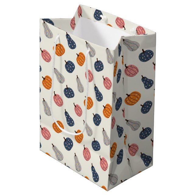 Kürbisse Mittlere Geschenktüte (Vorderseite Schrägansicht)