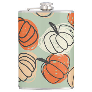 Kürbisse: Nahtloses Thanksgiving-Muster. Flachmann