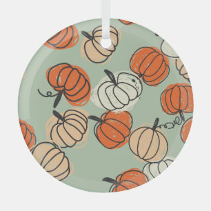 Kürbisse: nahtloses Thanksgiving-Muster. Ornament Aus Glas