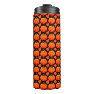 Kürbisse und Herbstlaub Thermosbecher
