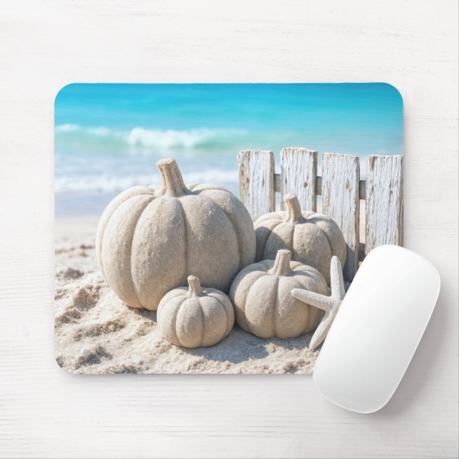 Kürbisse und Seesterne am Strand Mousepad (Mit Mouse)
