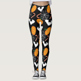 Kürbisse und Webs Halloween Leggings