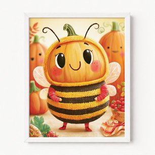 Kürbisse verkleidet als Hummel Poster