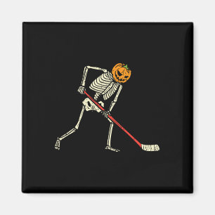 Kürbisskelett Eishockey Lustiger Halloween-Sport Magnet