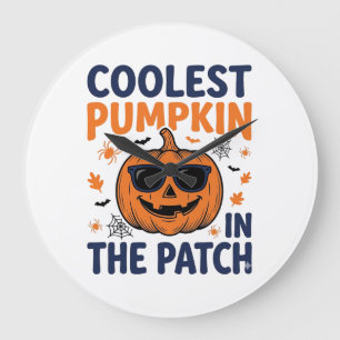 Kürbisster Halloween-Shirt_1 Große Wanduhr
