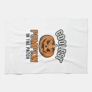 Kürbissterne auf Halloween-Shirt im Vintage-Look Geschirrtuch