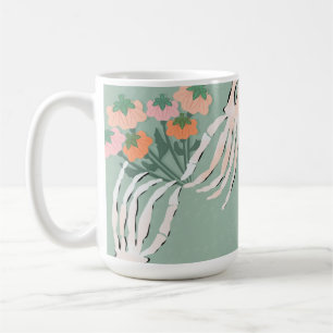 Kürbisstrauß Halloween mit Skelett  Kaffeetasse