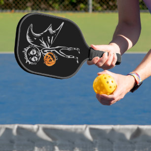Kürbisweilen haben zu Halloween Spaß Pickleball Schläger