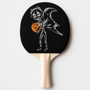 Kürbisweilen haben zu Halloween Spaß Tischtennis Schläger