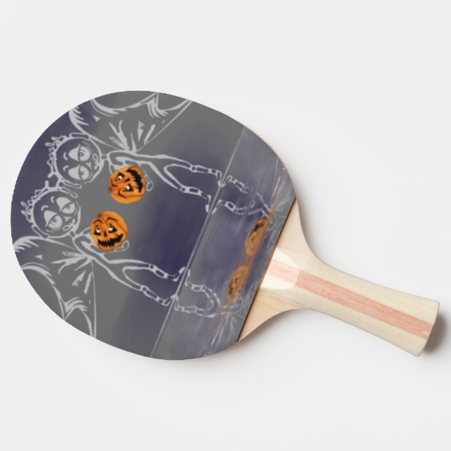 Kürbisweilen haben zu Halloween Spaß Tischtennis Schläger (Seitenansicht)