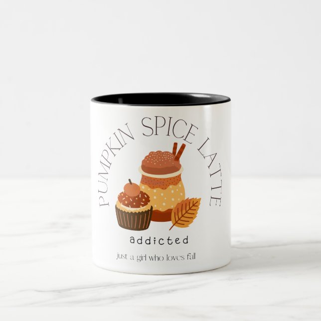 Kürbiswürfelliebhaber Zweifarbige Tasse (Mittel)