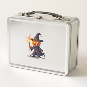 Kürbiszauberer � Magisches Halloween-Zauberer-Shir Metall Brotdose