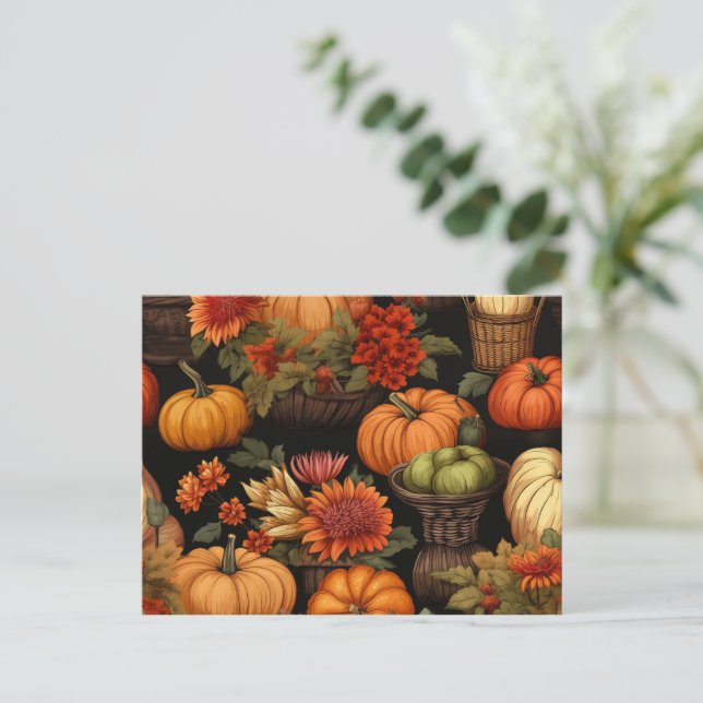 Kürbiszeit, Herbstfarben, Postkarte (Stehend Vorderseite)