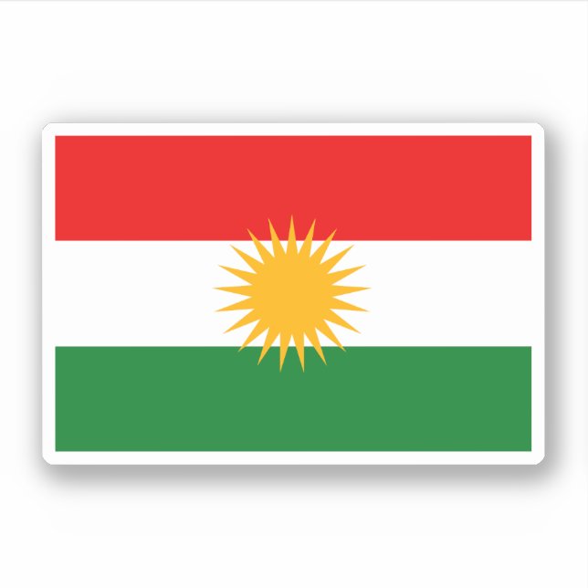 Kurdische Flagge Aufkleber (Vorderseite)